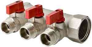 Коллектор с кранами VALTEC 1"х1/2"х3 вых. НР VTc.580.N.0603